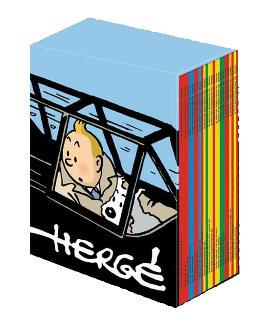 Box met de Kuifje-albums