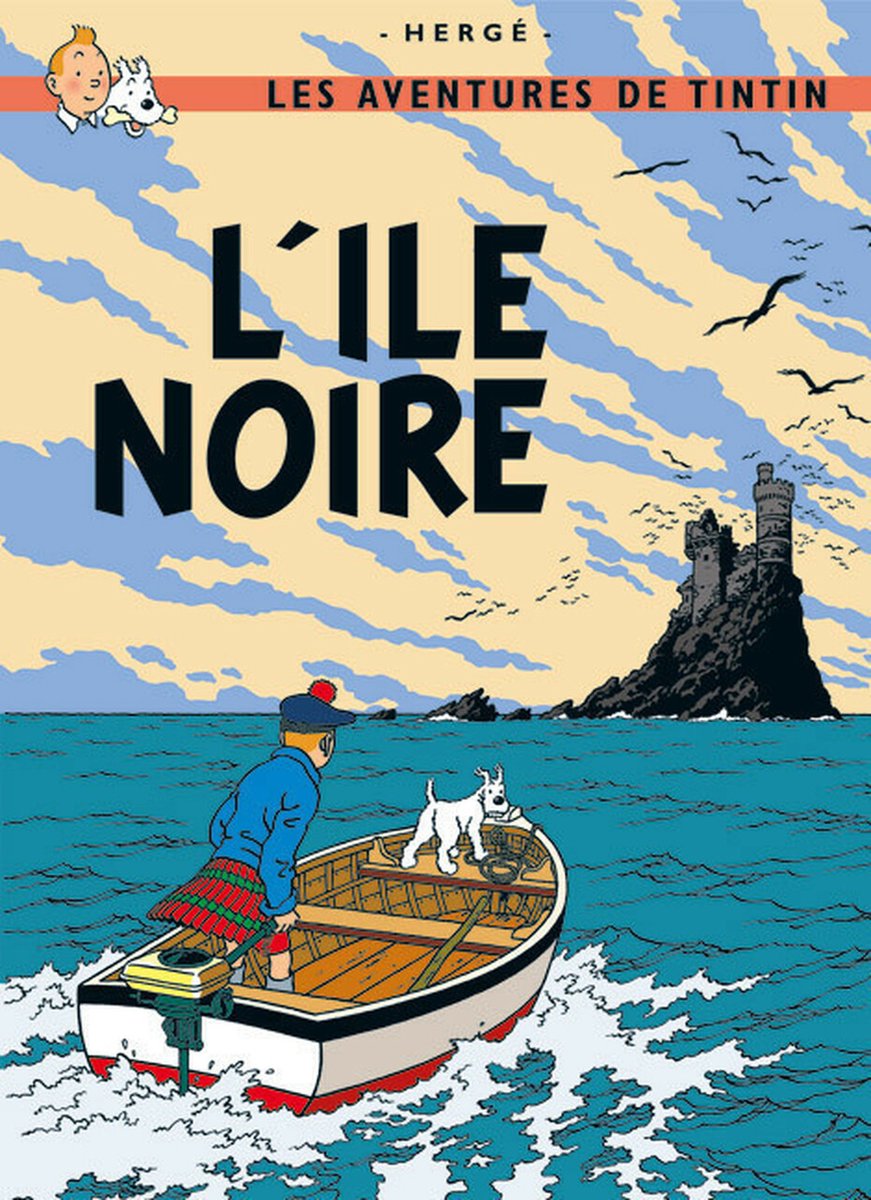 Kuifje Poster - L'ile noire -De Zwarte Rotsen - 70x50 cm - Hergé - Moulinsart officiële uitgave