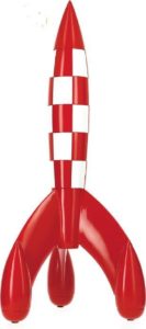 Kuifje - Raket- De Originele Kuifje Raket- Rood - Wit - 60 cm hoog - Certificaat