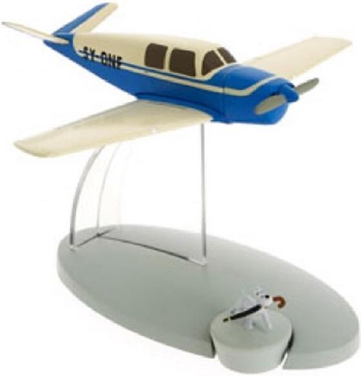 Miniatuur vliegtuig Kuifje SY-ONF met figuurtje Bobbie