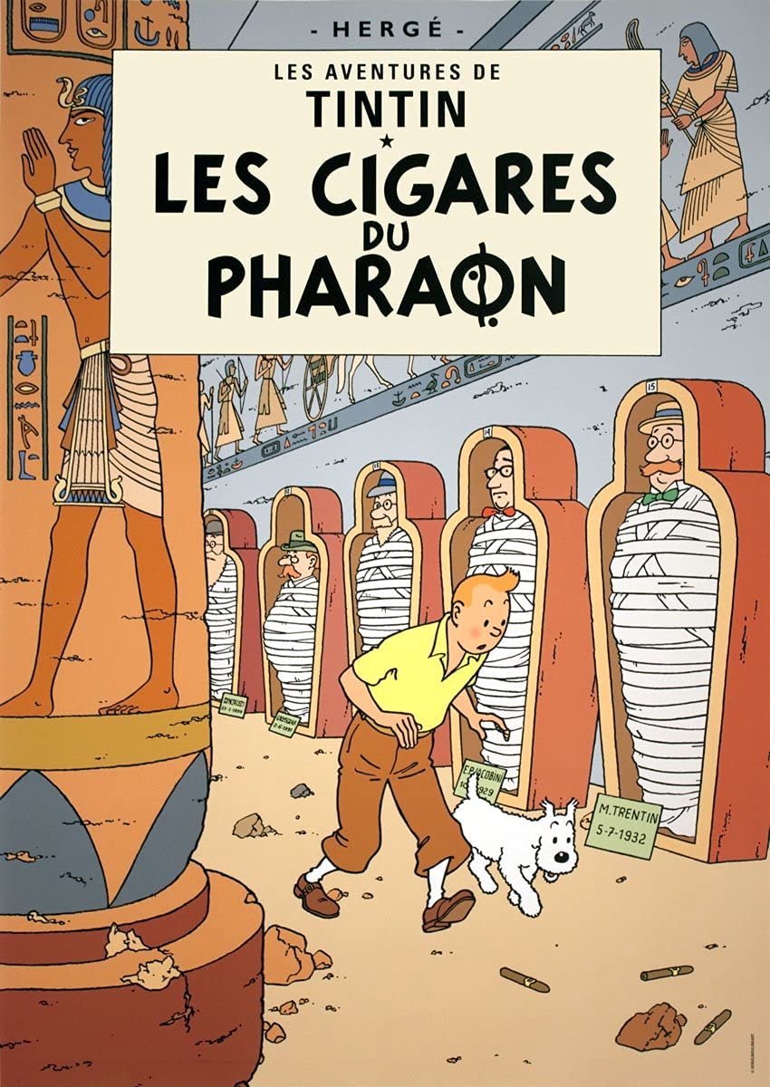 Kuifje - Poster - Album - De sigaren van de Farao - Les cigares du pharaon - 50x70cm - Officieel Moulinsart