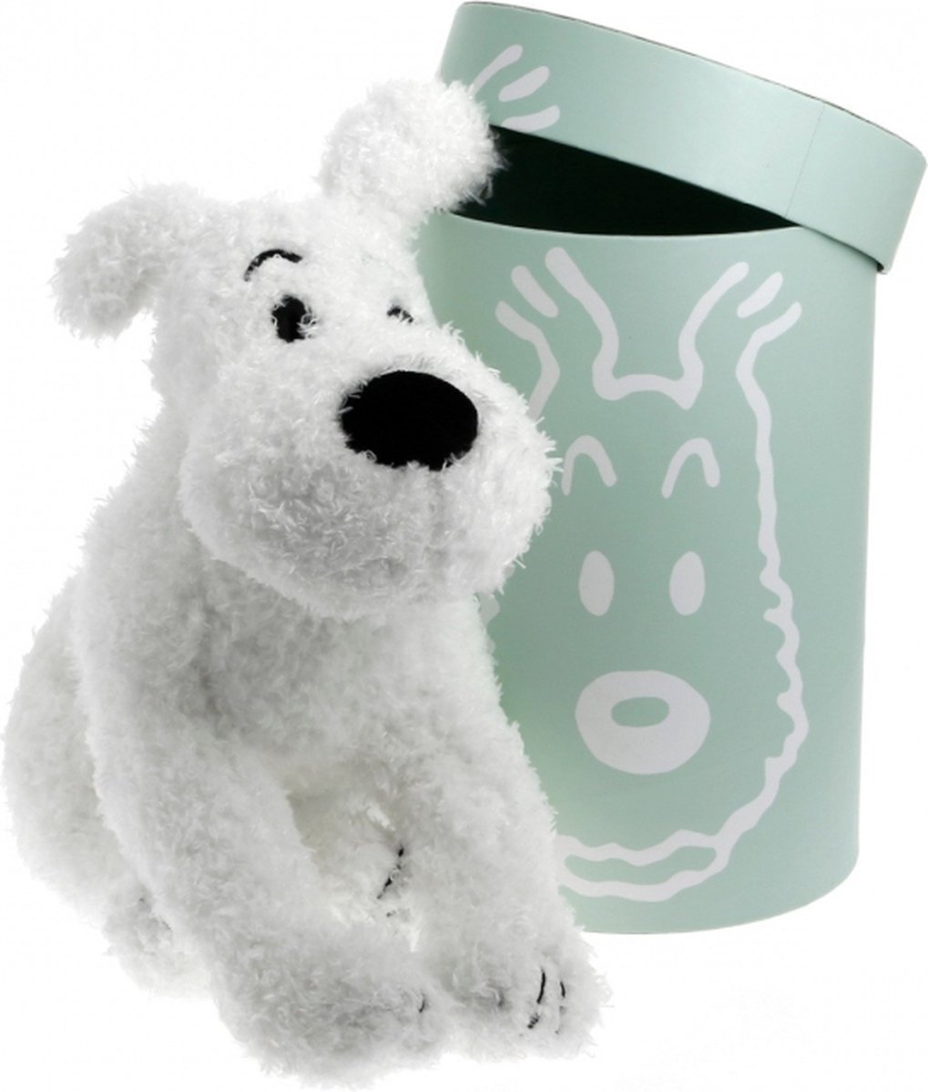 Kuifje - Knuffel - Hond - Bobbie - Superzachte Knuffel in een mooie geschenkdoos - Hoogte 37 cm - Officiële Kuifje uitgave.