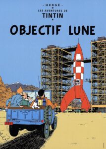 Kuifje - Poster - Raket naar de maan - Objectif Lune - 50x70cm - Officiele Kuifje - Moulinsart Poster